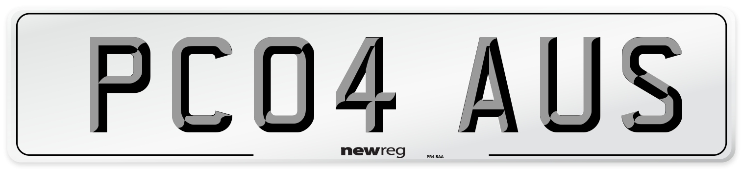 PC04 AUS Number Plate from New Reg